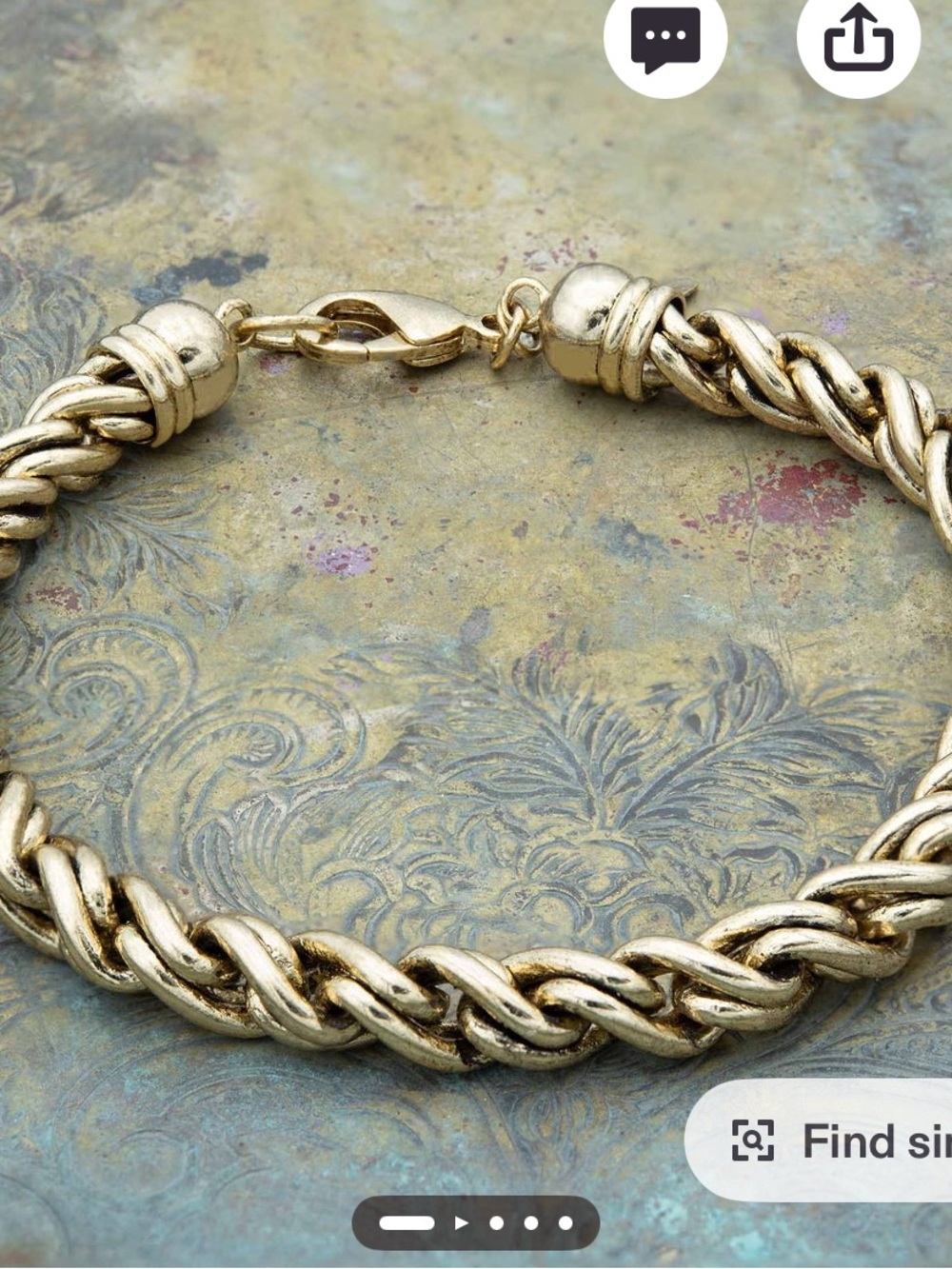 Oscar de la Renta Silver-Tone Twisted Rope Bracelet Great condition